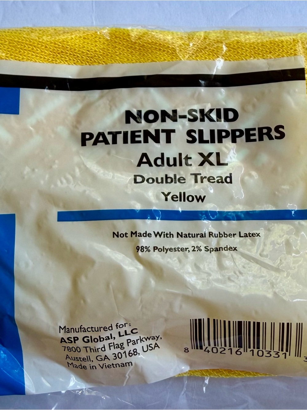 Non-Skid Patient Slippers Adult XL - Yellow
